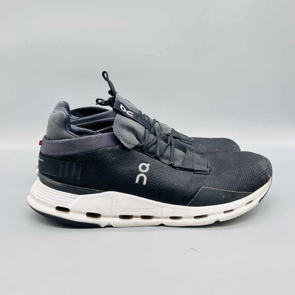 On Running Sneakers Mens 12 Black Mesh CloudTec Low Top Athletic Cloudswift